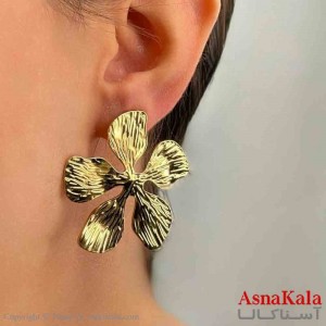 گوشواره دخترانه مینیمال طرح گل 5 پر فشن رنگ طلایی کد GSH151794W