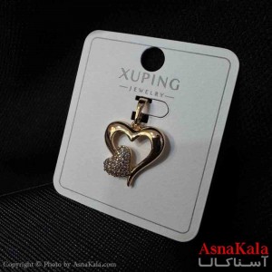 آویز ژوپینگ مینیمال دخترانه مدل قلب فول نگین کد GNB161722W