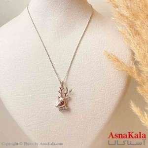 آویز ژوپینگ مینیمال دخترانه مدل گوزن ترند  رنگ نقره ای ترند کد GNB161842W