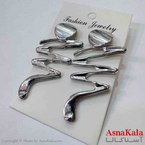 گوشواره استیل مدل فشن رنگ نقره ای کد GSH151983W