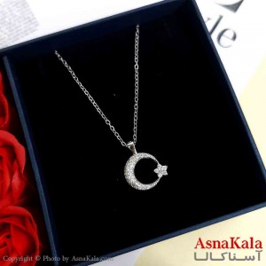 گردنبند جواهری نقره ای دخترانه استیل با طول 45 سانتی متر کد GNB161913W