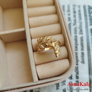 انگشتر زنانه تراش طلاروس رنگ ثابت مشابه طلا  ANG19977W