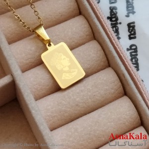 آویز طلایی دخترانه استیل کد GNB162207W