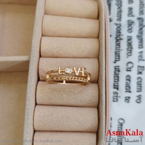 انگشتر ژوپینگ  مدل عشق طلایی کد ANG191138W