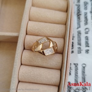 انگشتر ژوپینگ طلایی مشابه طلا کد ANG191153W