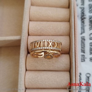 انگشتر ژوپینگ طلایی مشابه طلا کد ANG191161W