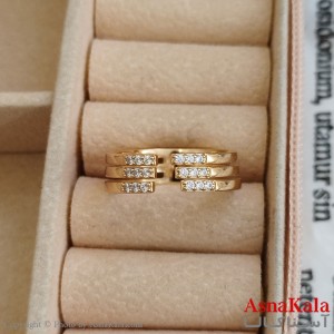 انگشتر ژوپینگ طلایی مشابه طلا کد ANG191175W