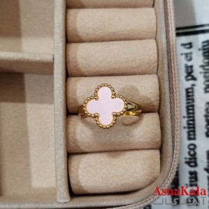 انگشتر زنانه استیل مینیمال مدل ونکلیف فری سایز  رنگ طلایی کد ANG191206W