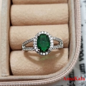 انگشتر زنانه استیل نگیندار فری سایز رنگ نقره ای کد ANG191244W