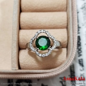 انگشتر زنانه استیل نگیندار فری سایز رنگ نقره ای کد ANG191250W