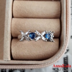 انگشتر زنانه استیل نگیندار فری سایز رنگ نقره ای کد ANG191258W