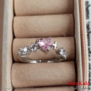 انگشتر زنانه استیل نگیندار فری سایز رنگ نقره ای کد ANG191267W