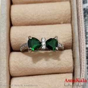 انگشتر زنانه استیل نگیندار فری سایز رنگ نقره ای کد ANG191273W