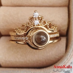 انگشتر تلسکوپی دوستت دارم به صد زبان فری سایز رنگ طلایی کد ANG191350W