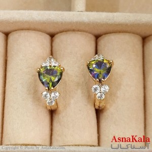 گوشواره حلقه ای زنانه ژوپینگ طلایی نگیندار کد GSH1521704W