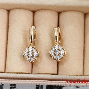 گوشواره حلقه ای زنانه ژوپینگ طلایی نگیندار کد GSH1521705W