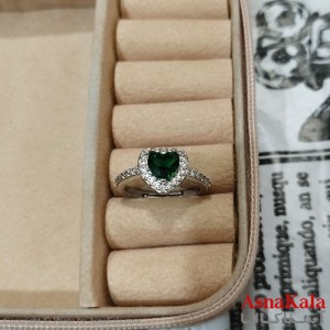 انگشتر زنانه نگیندار فری سایز رنگ نقره ای کد  ANG191412W