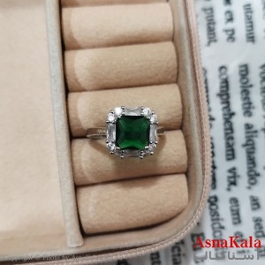 انگشتر زنانه نگیندار فری سایز رنگ نقره ای کد ANG191464W