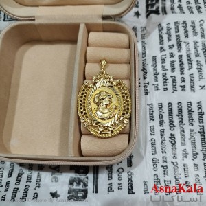 آویز رخ، شمایل، مریمی برنجی زنانه طلایی  کد GNB162587W