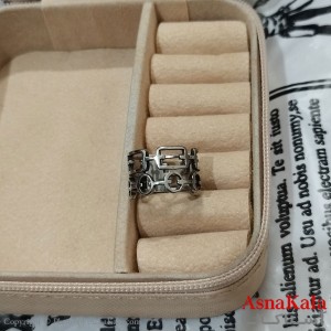 انگشتر زنانه استیل رنگ نقره ای کد ANG191516W