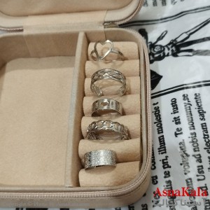 انگشتر پکی زنانه فری سایز رنگ نقره ای مجموعه 5 عددی کد ANG191521W