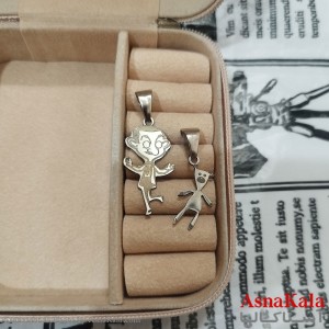 گردنبند ست دونفره مستر بین استیل نقره ای کد GNB162644W