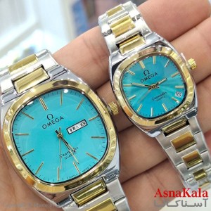 ساعت مچی ست دونفره مردانه و زنانه امگا دو تقویم رنگ ثابت وضدآب کد WTCH11475W