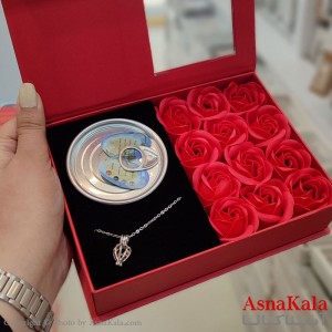 گردنبندعشق دخترانه استیل 316 با مروارید اصل کد GNB162712W