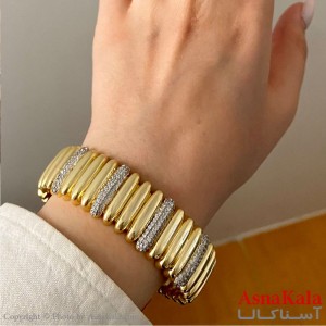 بنگل مینیمال دخترانه استیل مدل دورنگ  کد DSB181774W