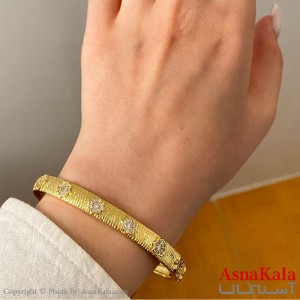 بنگل مینیمال دخترانه استیل رنگ طلایی  کد DSB181775W