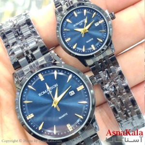 ساعت مچی ست دونفره مردانه و زنانه رومانسون بنداستیل  رنگ ثابت وضدآب کد WTCH11553W