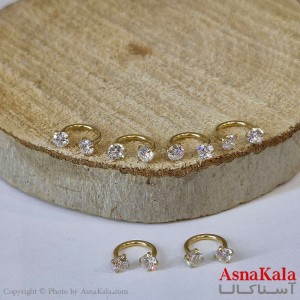 پیرسینگ استیل زنانه گوشواره مدل نعلی نگیندار کوچیک کد PR2314W