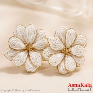 گوشواره استیل  فانتزی حصیری دخترانه مدل گل کد GSH15121783W