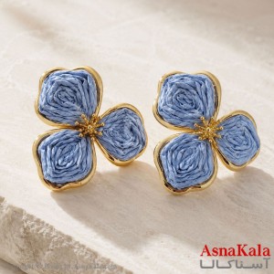 گوشواره استیل  فانتزی حصیری دخترانه مدل گل کد GSH15121790W