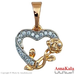 آویز گردنبند زنانه ژوپینگ مدل قلب و گل رز