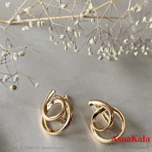 گوشواره زنانه ژوپینگ مدل مارپیچ ابروباد