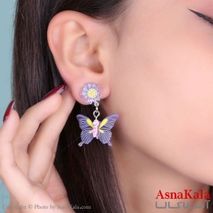 گوشواره پروانه فانتزی استیل کد GSH15214W - آسناکالا