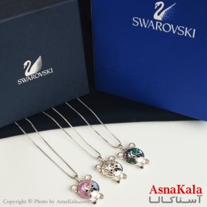گردنبند سواروسکی اورجینال مدل خرسی به همراه کارت گارانتی و جعبه سواروفسکی کد GNB16339W