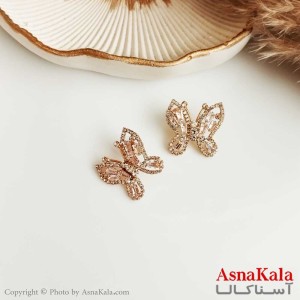 گوشواره جواهری زنانه استیل 316 مدل پروانه کد GSH15267W