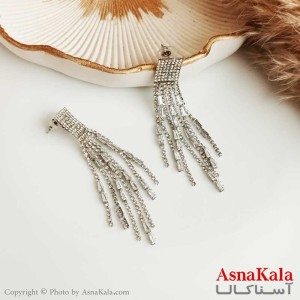 گوشواره جواهری زنانه استیل مدل آویز  کد GSH15271W