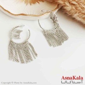 گوشواره جواهری زنانه استیل مدل ریسه ای  کد GSH15327W