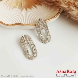 گوشواره نگین دار زنانه استیل مدل جواهری شکیرا کد GSH15328W