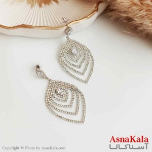 گوشواره جواهری زنانه استیل مدل جنیفرلوپز  کد GSH15331W