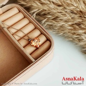 گردنبند ژوپینگ اصل زنانه مدل قلب سوارسکی نباتی رنگ طلایی کد GNB16481W