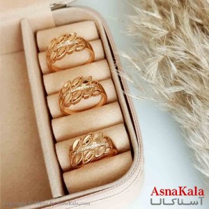 انگشتر زنانه ژوپینگ اصلی با آبکاری طلا مدل گندم نگین دار کد ANG19230W