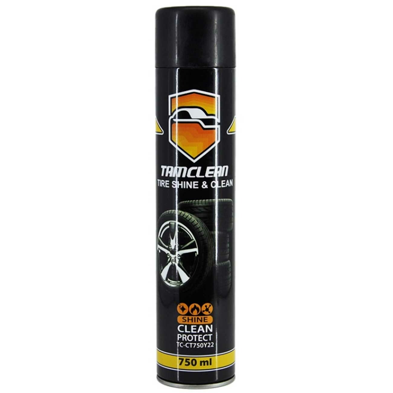 اسپری براق‌کننده لاستیک و پولیش تایر ماشین تام کلین 750 میلی‌لیتر TC-CT750Y22
