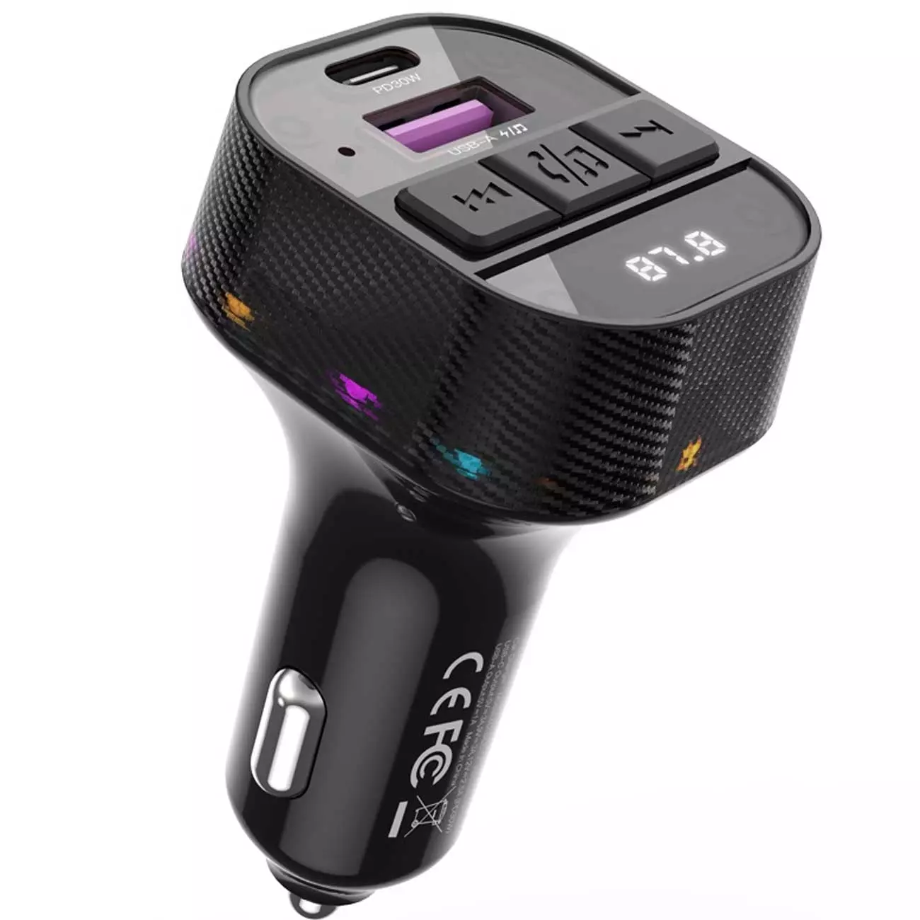 شارژر فندکی فست شارژ ماشین تایپ سی 30 وات و گیرنده بلوتوثی ایکس او BCC17