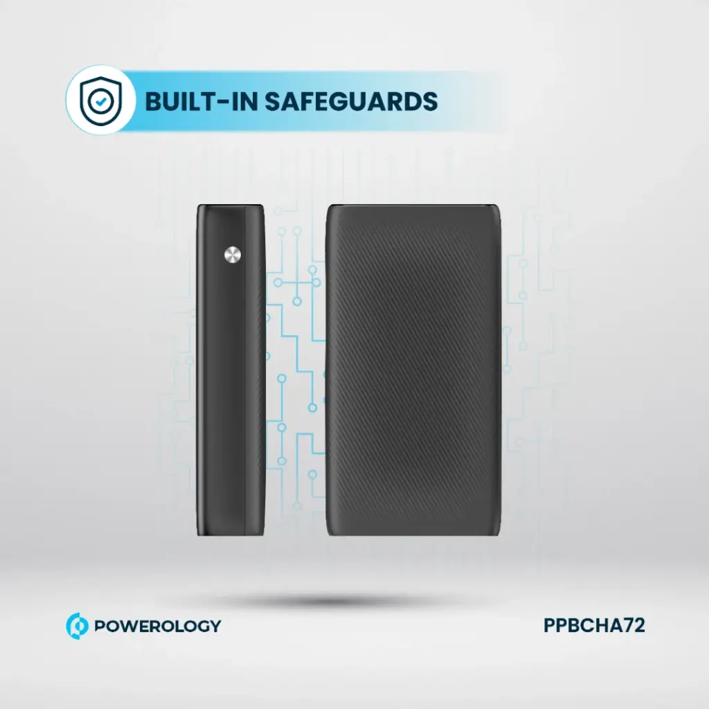پاوربانک 35 وات 20000 با کابل تایپ سی جمع شونده پاورولوژی Powerology Power Bank PPBCHA72
