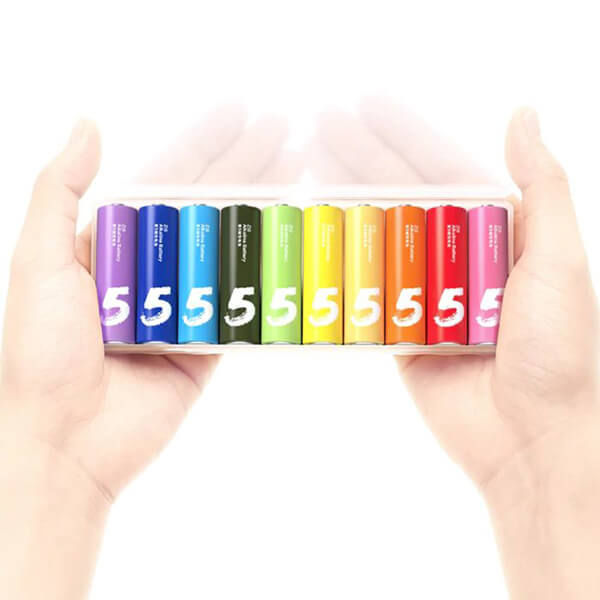 باتری قلمی رنگین کمانی شیائومی Xiaomi Rainbow Zi5 AA 1.5 V Battery Pack Of 10