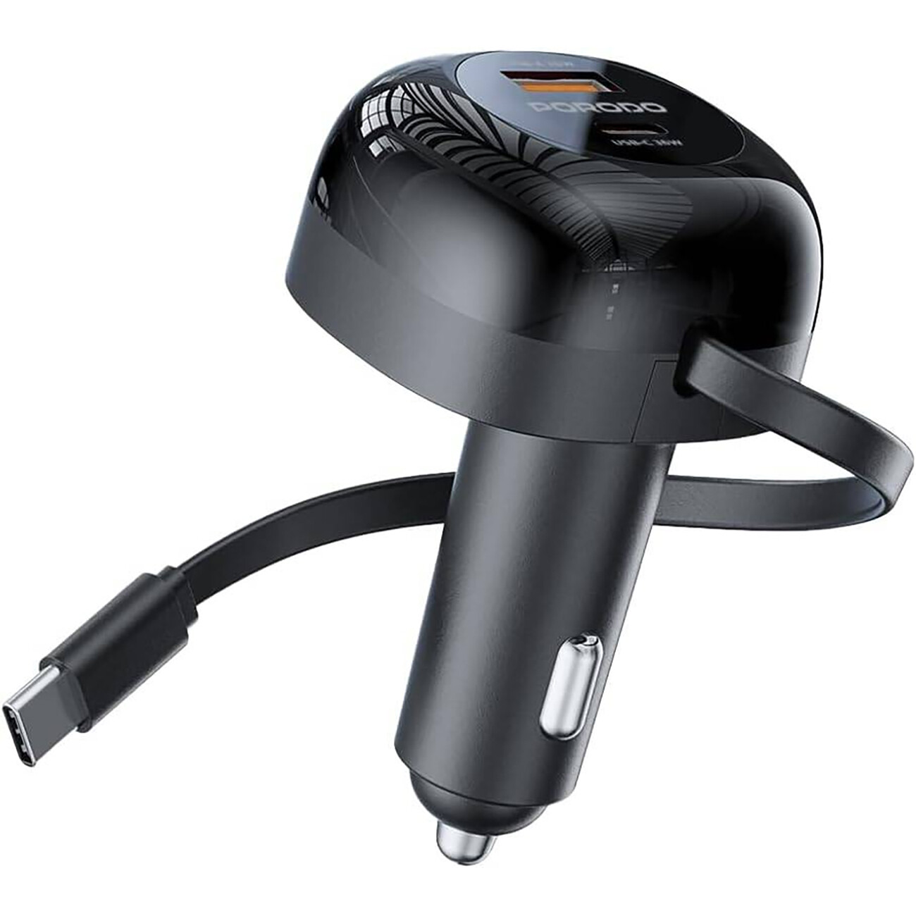 شارژر فندکی فست شارژ ماشین 47 وات Type-C و USB پورودو PD-FWCH030-BK